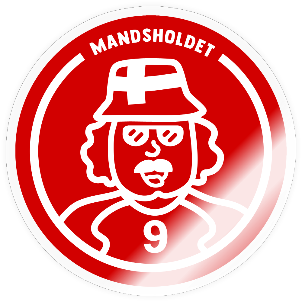 Mandsholdet klistermærke 10x10 - gennemsigtig blank