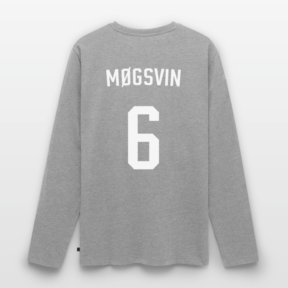 Møgsvin nr. 6 - langærmet t-shirt - grå meleret