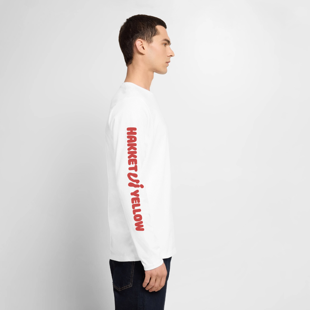 Hakket UI Yellow langærmet t-shirt - hvid