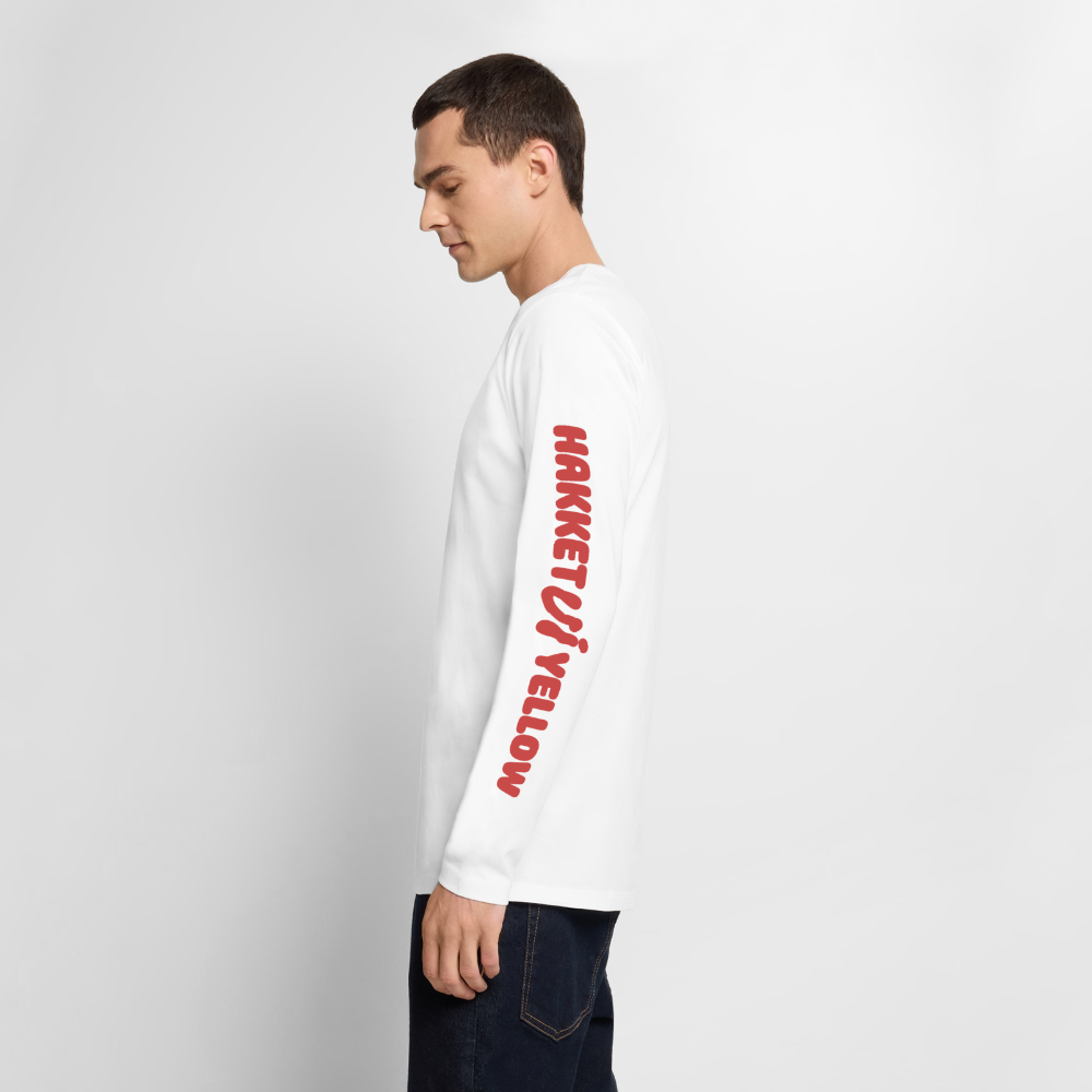 Hakket UI Yellow langærmet t-shirt - hvid