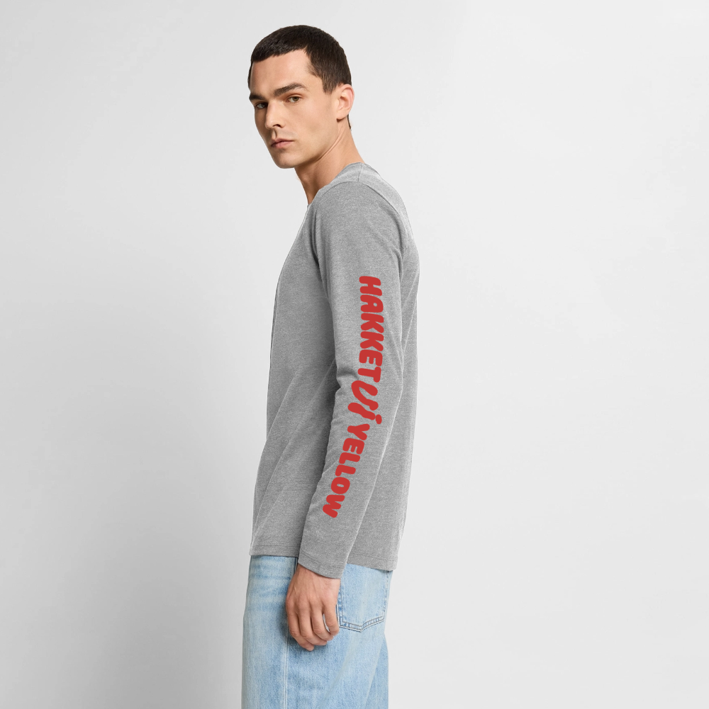 Hakket UI Yellow langærmet t-shirt - grå meleret